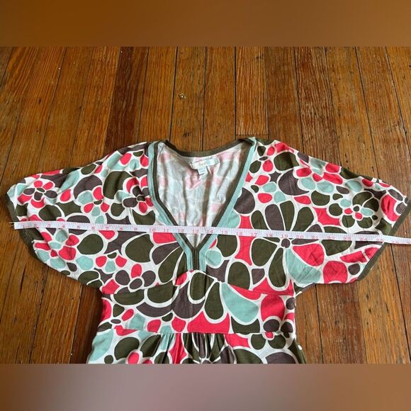 Boden || Mini Multicolor Y2K style Floral Kimono Empire Waist Dress 2R - Picture 7 of 10